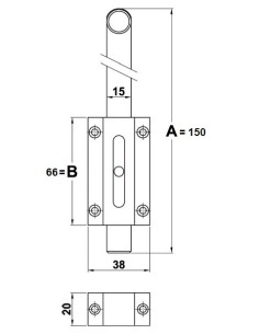 Pasador Sobreponer Latón Pulido 2