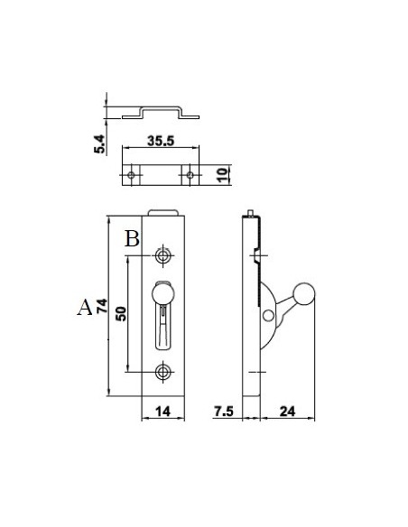 Pasador Automático Latón Pulido