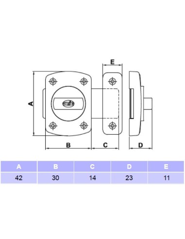 Pasador Sobreponer Latón