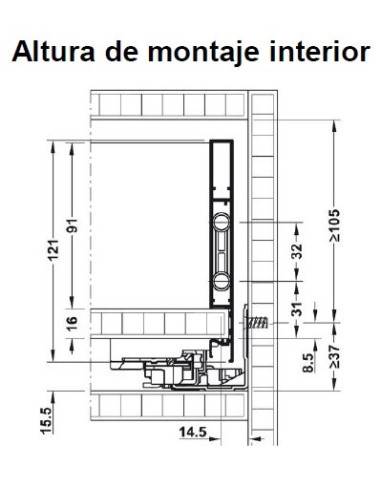 Cajón Vionaro H121 Grafito