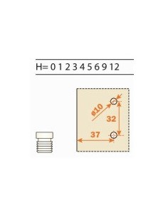 Base Bisagra Zamak Automática Taco 10 mm 2