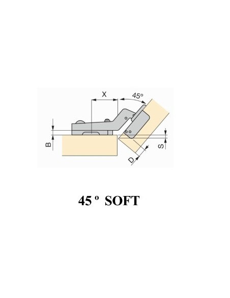 Bisagra Soft Emuca C91 de 45º Bisagra Soft Emuca C91 de 45º