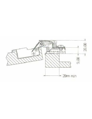 Bisagra Pala Extracorta