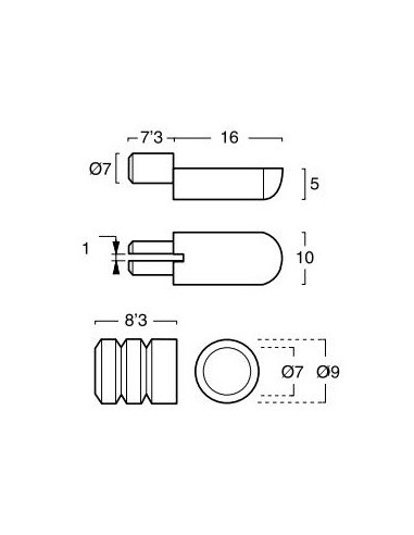 Soporte más Casquillo Latón