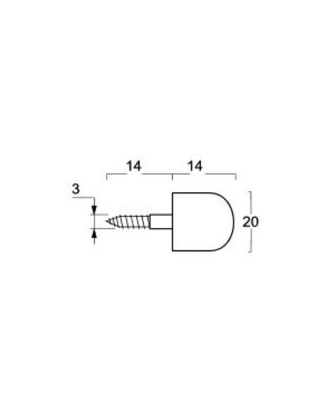 Soporte Plástico Vitrina 20 mm