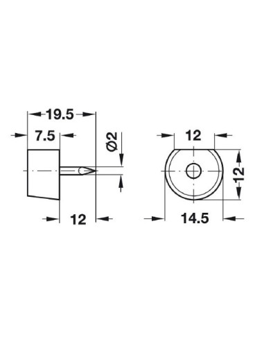 Soporte con Clavo 13 mm