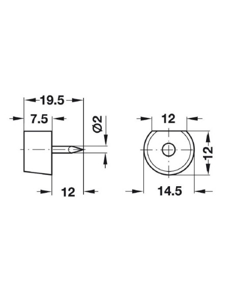 Soporte con Clavo 13 mm