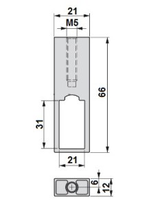 Soporte Central Bajo Balda Rectangular 2