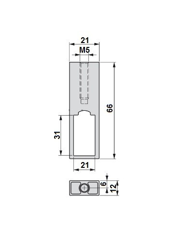 Soporte Central Bajo Balda Rectangular